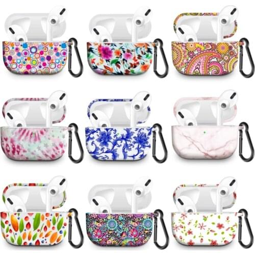 Flower Printed Silicone Case Earphones for Apple Airpods Pro Bluetooth Wireless Earphone Protective Cover for Airpod3 Charge Box