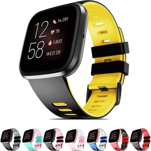 Silicone Straps Compatible with Fitbit Versa/Versa 2 / Versa Lite/Versa Special Watch Soft Replacement Sport Wristbands Bands
