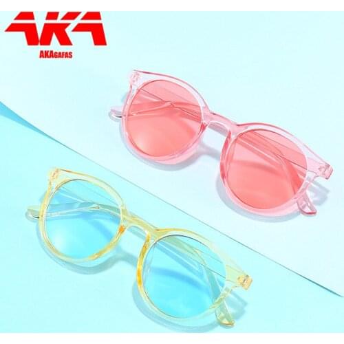 AKAgafas Retro Sunglasses Children Luxury Brand Sunglasses Children Small Round Glasses Boy/Girl Mirror Oculos De Sol Feminino