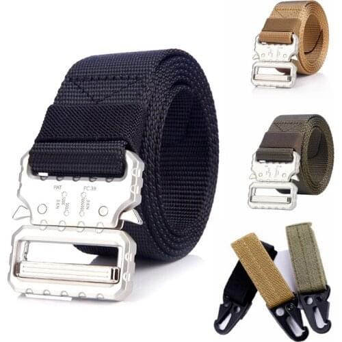 Tactical Belt Military Belt Adjustable Alloy Metal Buckle Military Combat Suit Outdoor Army Training Multi-functional Belt