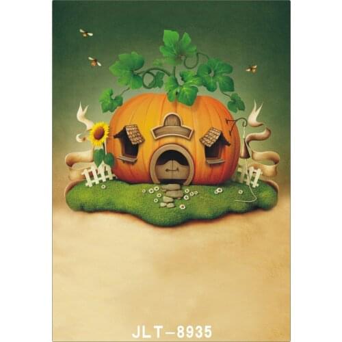 Pumpkin House Painting for Halloween Wedding Children Vinyl Background For Photo Studio Props Baby Backdrops for Photography