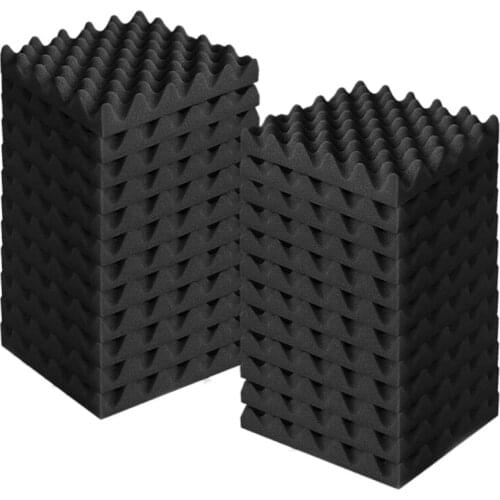 Quality 24 Pcs Acoustic Foam Panels Fireproof Soundproofing Treatment Wall Panel,Noise Cancelling Foam for Recording,Offices,Etc