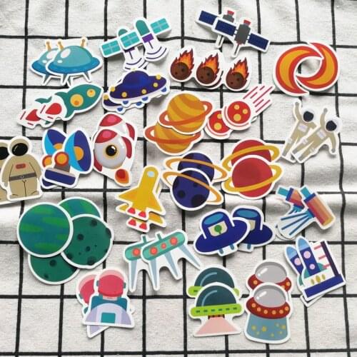 40pcs Funny decoration of space Aerospace stickers For Suitcase Skateboard Laptop Luggage Fridge Phone Car Styling Sticker