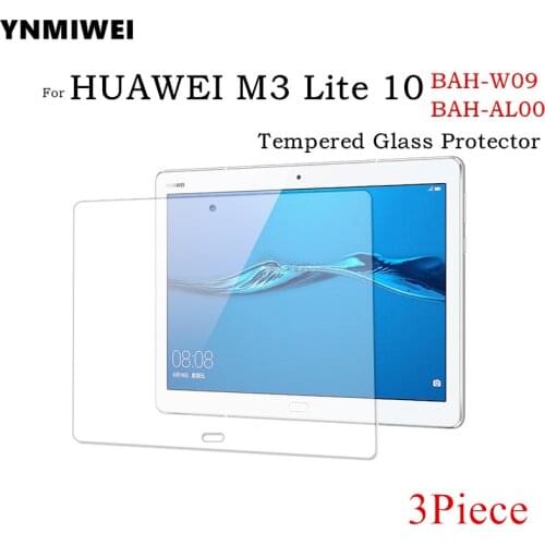 3piece Glass Protector For Huawei MediaPad M3 lite 10 Protective Films For Huawei M3 Youth Edition 10.1 BAH-W09 AL00