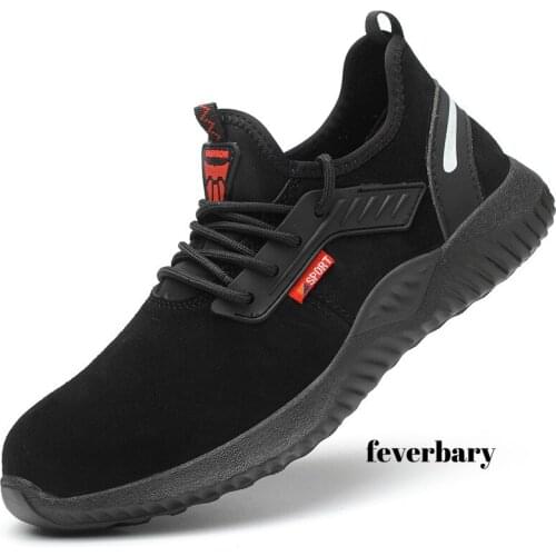 Feverbary Safety Boots Puncture-Proof Work Sneakers Breathable Shoes Indestructible Work Shoes Men And Women
