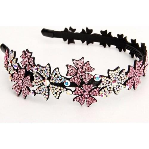 Korean Girl Simple Exquisite Narrow Star Flowers HairBands Women Fashion Shiny Australia Rhinestone Headdress Hair Accessories