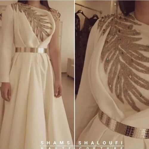 Party special occasion gown robe de soiree vestidos formales elegant long evening dresses heavy beads gold belt gown XD-175