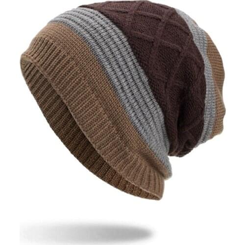 Winter Unisex Knitted Stylish Hat Plus cashmere dual purpose knitted cap Crochet Knit Cap Hat for Women cap men