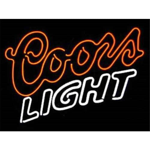 17*14" COORS LIGHT BEER NEON SIGN REAL GLASS BEER BAR PUB LIGHT SIGNS store display Restaurant Shop Advertising Lights