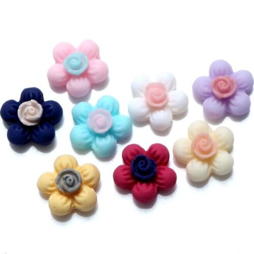 50Pcs Random Mixed Resin Flower Decoration Crafts Beads Flatback Cabochon Scrapbooking DIY Embellishments Kawaii Diy Accessories