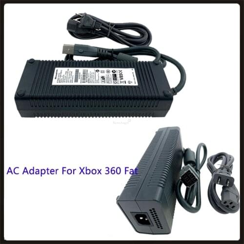 Power Supply AC Adapter For Xbox 360 Fat With Charger Cable 110V 120V AC Adapter Machine Adaptor EU/US PLUG
