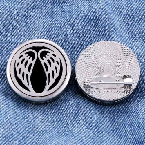 Wing shape Stainless Steel Aromatherapy Brooch for Women and Women Brooch Fashion Accessories Aromatherapy Jewelry