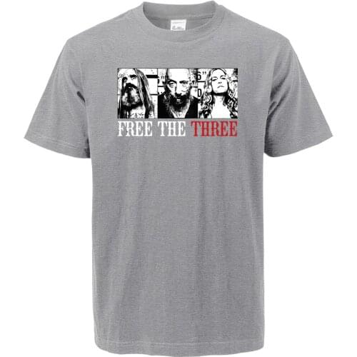 Free The Three Funny Print Men T-Shirt Cotton Men T Shirts Hip Hop Style Streetwear Fashion Casual High Quality Short Sleeve Tee