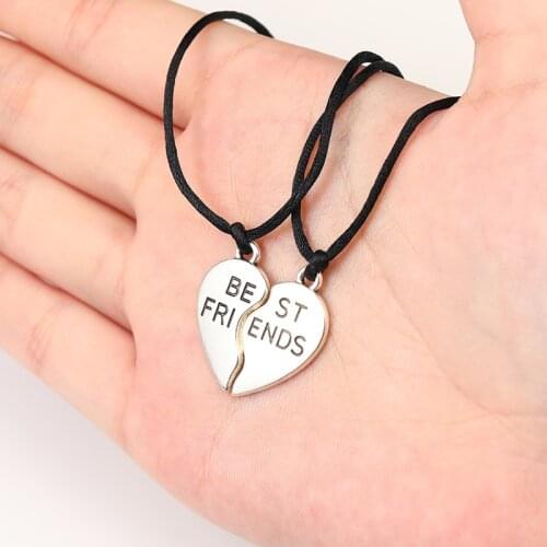 Best Friend Lady Bracelet Girlfriends Bff Heart Pendant Black And Red Rope Hand Chain Fashion Jewelry Gift 2021 New