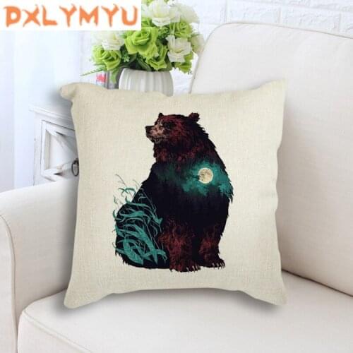 Creative Cushion Covers 45x45cm Linen Cushion Abstract Animals Pillow Cover for Home Chair Sofa Decoration Throw Pillow Case