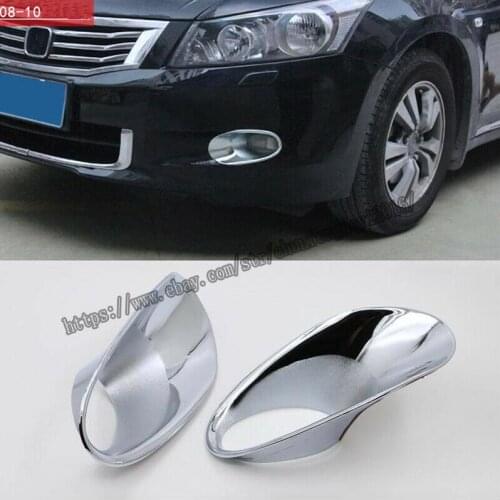 For Honda Accord Sedan 2008-2010 ABS Chrome Front Fog Light Lamp Bezel Cover Trim 2PCS