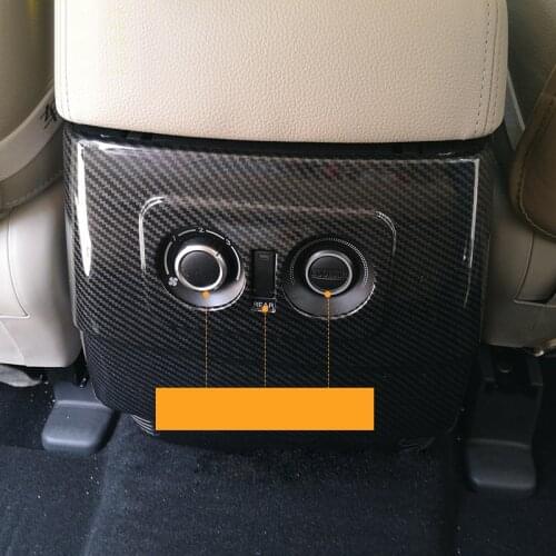 For Mitsubishi Pajero Shogun V80 2007-2019 Accessories ABS Carbon Fiber Interior Rear Armrest Box Panel Cover Trim Car Styling