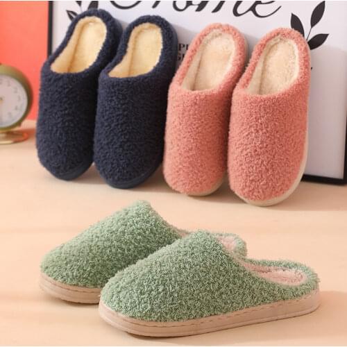 Women Winter Warm Slippers Indoor Shoes Chaussons Plus Bedroom Slip On Household Non-slip Men House Female Couple Footwear