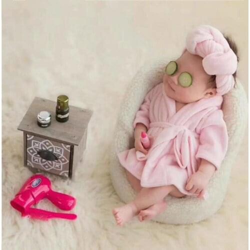 Newborn Photography Clothing Scarf+Bathrobes 2pcs/set Infant Shooting Flannel Costume Baby Photo Props Accessories Fotografia