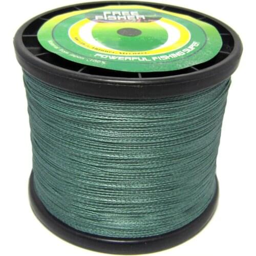 FreeFisher 1000M PE Braided Fishing Line Strong Japan Multifilament Lines 4 Strands Fishing Tackles Fishing Briad Wire Green