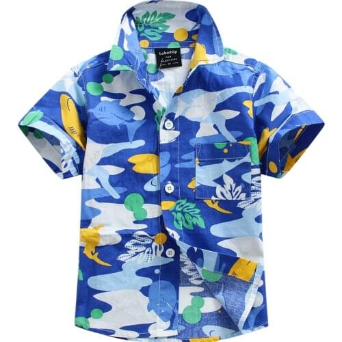 Cotton 100% floral shirt hawaiian shirt aloha shirt for boy T1540