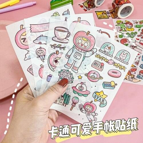 Kawaii Decoration Decoration Diary Scrapbooking Stationery Sticker Pack Cute Pet Cartoon Lovely Girl Hand Account