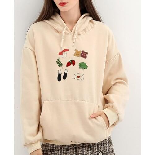 Korean Fashion Pullover Hoody Ladies Oversize Cotton Sweatshirt Women Hoodies Kawaii Jacket Streetwear Warm Harajuku Clothes