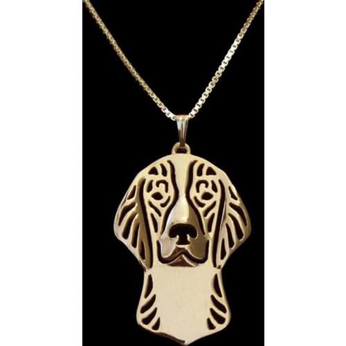 Lovers' Metal Chain Pendant Necklaces Jewelry Alloy Welsh Springer Spaniel Dog Necklaces Drop Shipping