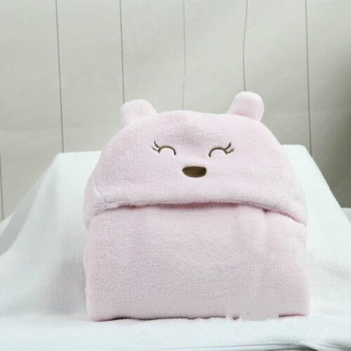 Multi-purpose Wind Holding Blanket Neonatal Bath Towel Sleeping Bag Cloak Boy Girl Baby Cute tInfant Coral Fleece Covered