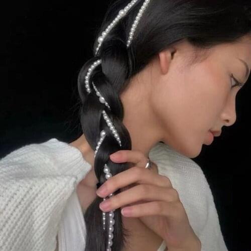 MWSONYA Fashion Pearl Tassel Hairpin Hairband for Women Bridal Headband Wedding Hair Jewelry Holiday Hair Accessories