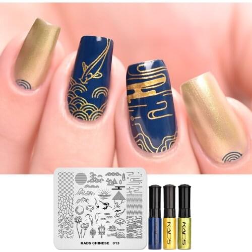 KADS DIY Nail Stamp SET Chinese stlye Nail Stamp Plates Template Image Plates Nail Stamp Plate Print Polish nail Stencil