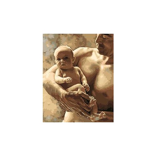 MaHuaf-X943 Father carry a baby painting by numbers art canvas painting wall pictures for living room home decor 40x50cm framed