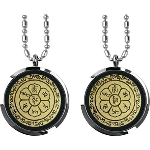 Stainless Steel EMF Protection Necklace- Quantum Spiritual Health Pendant Seven Words Mantra Necklace-Fashion Creative Gift