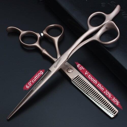 6 inch salon scissors japan 440c special hairdressing scissors hairdressing anti-slip wear-resistant thin free thin custom logo