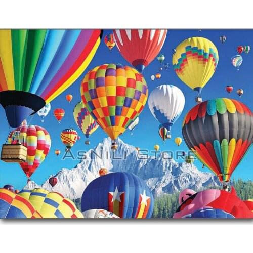 Full square / round diamond 5D DIY diamond painting "hot air balloon snow mountain" 3D landscape embroidery cross stitch mosaic