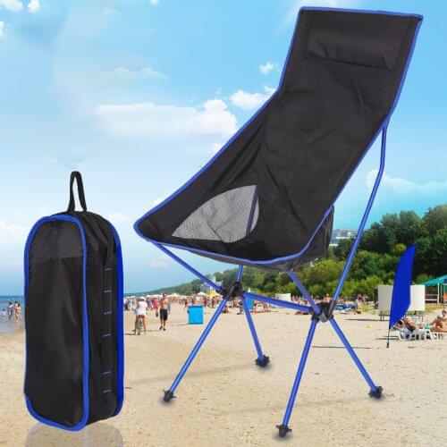 Portable Folding Chair Ultralight Detachable Moon Chairs Lightweight Chair Extended Seat Outdoor Fishing Camping BBQ Chairs