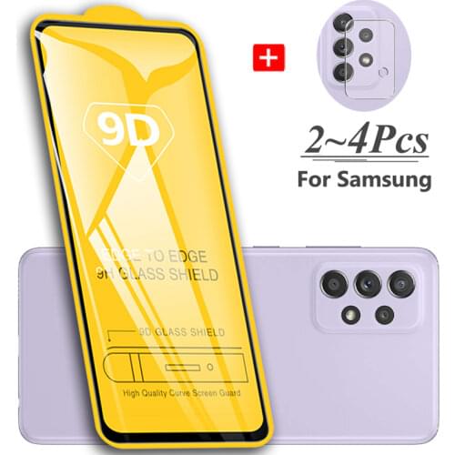 9D Screen Guard Glass for Samsung-Galaxy-A72 Screen Protector Camera Film Samsung A 52 GalaxyA72 Protective Glass on Samsung A72 A 72