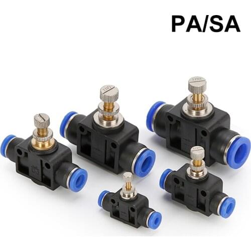 1Pcs PA/SA connector manual components plastic combined direct governor throttle valve fast push tube pneumatic accessories