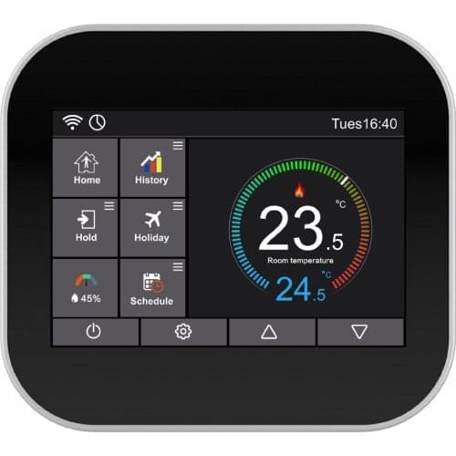 Wifi color touch screen thermostat for water heating/boiler with English//Polish/German/Italian/Spain by android IOS phone