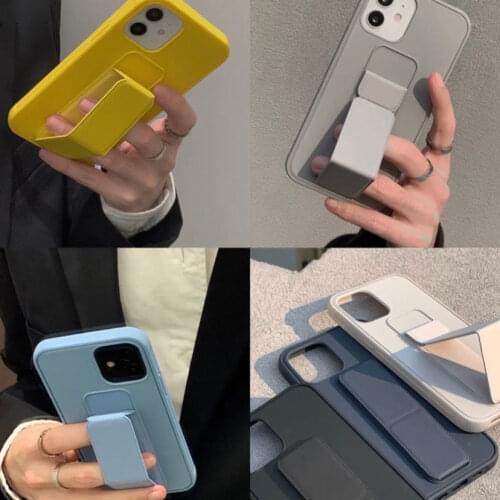 TMWBBT Camera lens protection mobile phone case for iPhone 1112 Pro Max 12 color acrylic push window bracket soft back cover