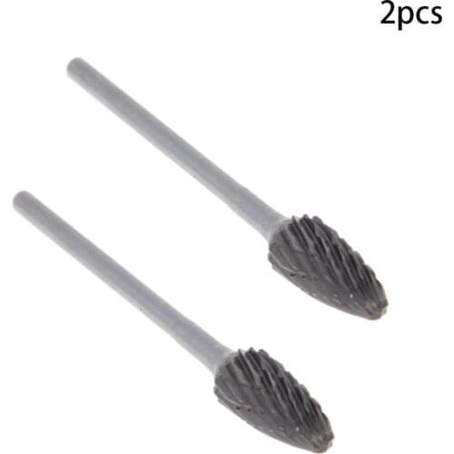 Utoolmart 1~2pcs Model 1/2/3/4/5 Rotary File Tungsten Steel Alloy A/C/D/E/F Grinding Head Milling Head Wood Carving Double-cut