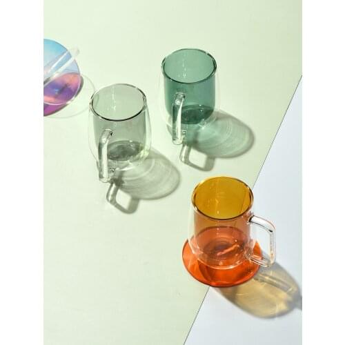 Gorgeous Drinkware Heat Resistant Double Wall Glass Cup Breakfast Milk Cups Coffee Mug Fashion Kids Gift Verre Double Paroi