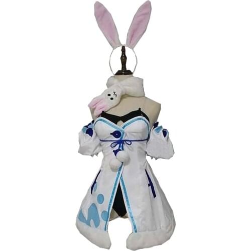 VTuber Usada Pekora Wigs Braids Hololive Fantasy Bunny Girl Ear Cosplay Cosplay Costumes Halloween Outfit All set