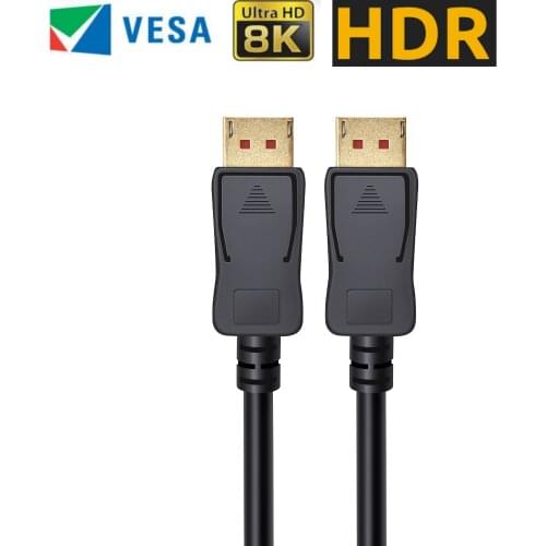 HDmatters DisplayPort DP 1.4 Cable HDR 8K 60Hz 4K 144Hz High Speed 32.4Gbps Male to Male for PC Laptop Display Port 1.2 Cable