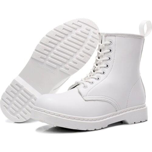 British retro womens Boots 8holes fashion womens Martin boots fashion white female motorcycle boots leather womens work boots