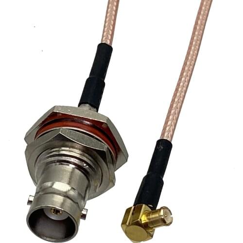 1pcs RG316 Cable BNC Female Jack Bulkhead to MCX Male Plug Right Angle Connector RF Coaxial Pigtail Jumper Adapter 4inch~10FT