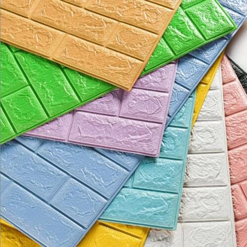 10PCS Self Adhesive Waterproof TV Background Brick Wallpapers 3D Wall Sticker Living Room Wallpaper Mural Bedroom Decorative