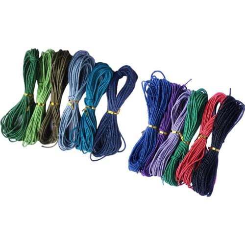 12pieces Mixed Color 2mm Round Wax Cotton Cord Thread DIY Bracelet Necklace Jewelry Beading Craft Supply