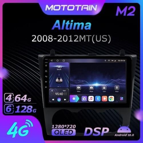 1280*720 Android 10.0 Mototain Car Multimedia Auto Radio for Nissan altima 2008 - 2012 4G LTE Audio GPS Player 8 Core 6G 128G
