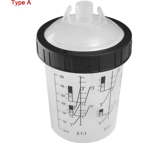 4 Paint Cup Adapter Plastic Mixing Pot Container PPS Type H/O Quick Paint Mixing Mugs Transparent Tune Spray Tools for Spray Gun